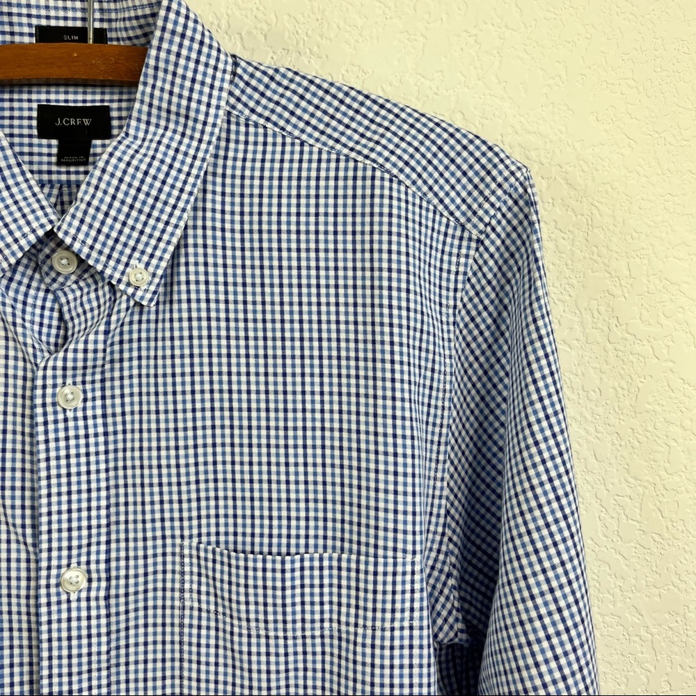 J Crew Plaid Gingham Button Front Shirt